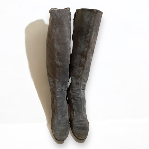 Vintage Valley Gray Suede Heel Boots with Zippers Chunky Heel Size 8.5 - Picture 11 of 13